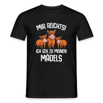 Hochlandrind Kuh Kühe - Männer T-Shirt - Schwarz - Vorne - AI Model Male 178 light (178cm)