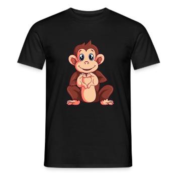 Affen Liebhaber Mädchen Jungen Kinder - Männer T-Shirt - Schwarz - Vorne - AI Model Male 178 light (178cm)