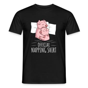 Pig Sleeping Shirt Pigs Gift - Men's T-Shirt - black - Front - AI Model Male 178 light (178cm)