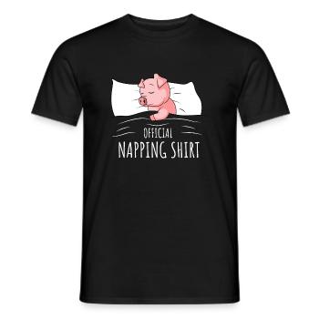 Pig Sleeping Shirt Pigs Gift - Men's T-Shirt - black - Front - AI Model Male 178 light (178cm)