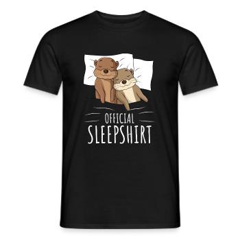 Otter Sleeping Shirt Sea Otter Gift - Men's T-Shirt - black - Front - AI Model Male 178 light (178cm)