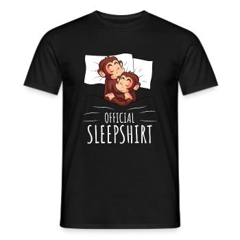 Monkey Sleeping Shirt Monkey Gift - Men's T-Shirt - black - Front - AI Model Male 178 light (178cm)