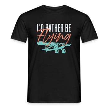 Je préférerais en pilotant un pilote d’aviation - T-shirt homme - noir - Devant - AI Model Male 178 light (178cm)