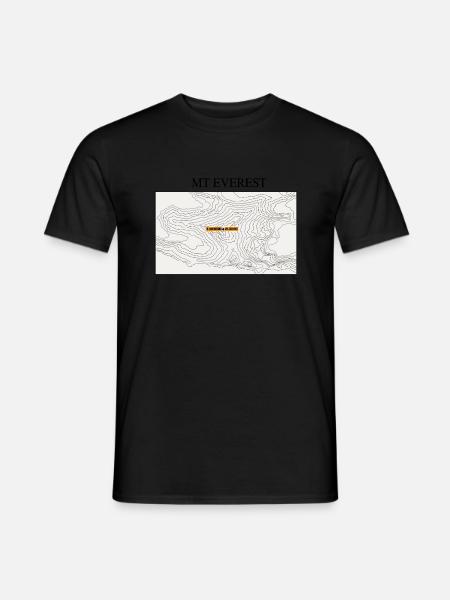 Mount Everest Topography - Men's T-Shirt - black