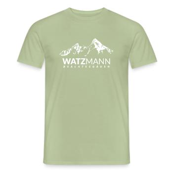 Watzmann Berg Berchtesgaden Alpes Femmes Hommes - T-shirt homme - vert sauge - Devant - AI Model Male 178 light (178cm)