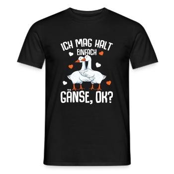 Ich mag halt Gänse Gänsezüchter Gans - Männer T-Shirt - Schwarz - Vorne - AI Model Male 178 light (178cm)