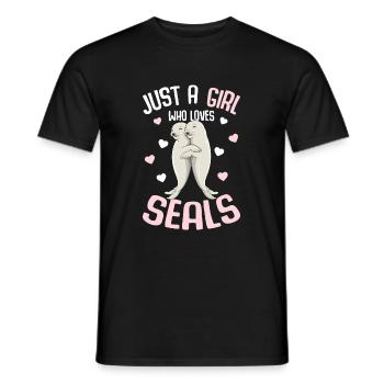 Seal Girls Kids Cadeau - T-shirt homme - noir - Devant - AI Model Male 178 light (178cm)