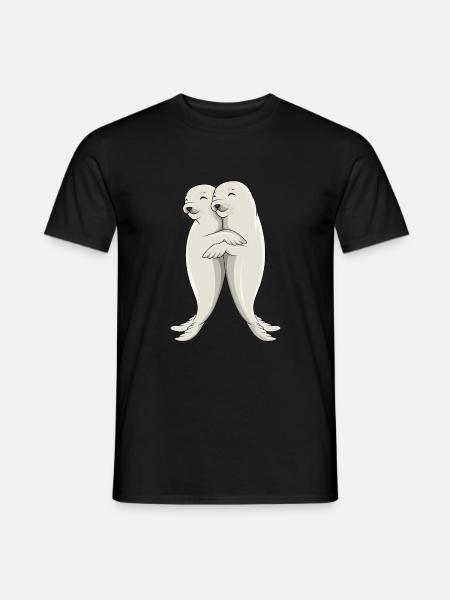 Robbe Seelöwe Seehund Robben Kinder - Männer T-Shirt - Schwarz