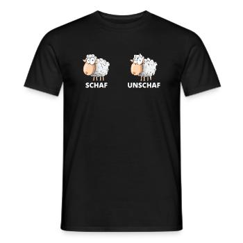 Schäfchen Schaf Unschaf Schafbock Schaffell - Männer T-Shirt - Schwarz - Vorne - AI Model Male 178 light (178cm)