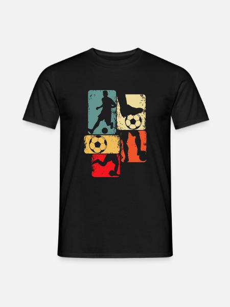 Fußball Fußballer Fußballspieler Jungen Kinder - Männer T-Shirt - Schwarz