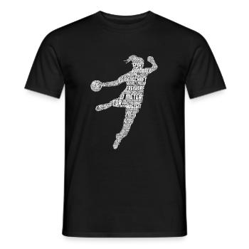 Handball Handballeuse Joueuse de handball Joueuse de handball Filles - T-shirt homme - noir - Devant - AI Model Male 178 light (178cm)