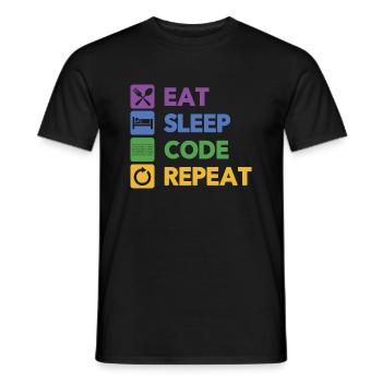 Eat Sleep Code Repeat Coder Programmer Software De - Männer T-Shirt - Schwarz - Vorne - AI Model Male 178 light (178cm)