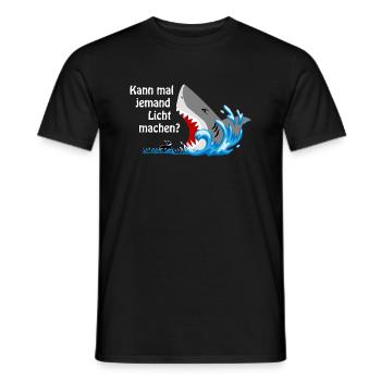 kann mal jemand Licht machen, Geschenk, Idee - Männer T-Shirt - Schwarz - Vorne - AI Model Male 178 light (178cm)
