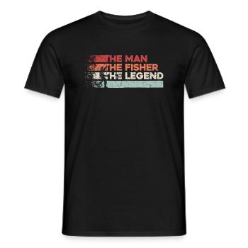 The Man The Angler The Legend Fisherman Fishing Fun - Men's T-Shirt - black - Front - AI Model Male 178 light (178cm)
