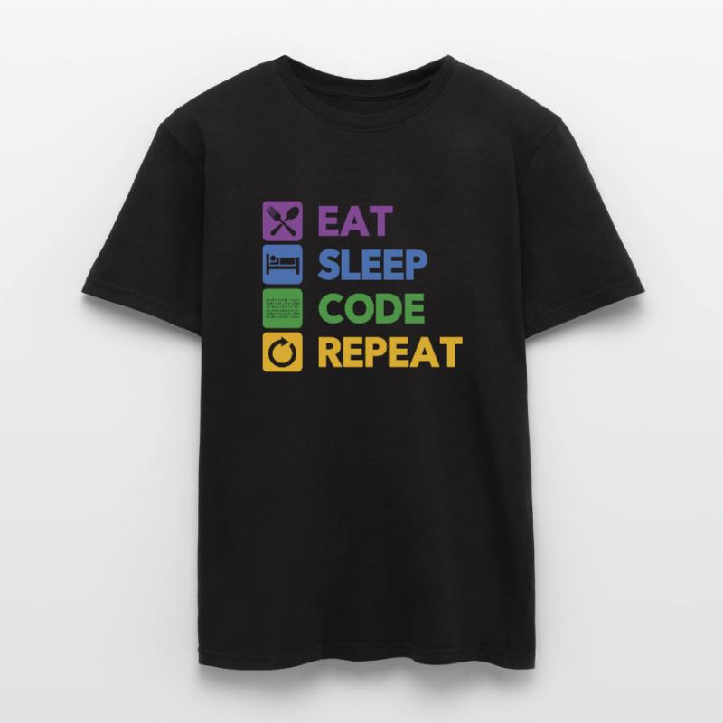 Eat Sleep Code Repeat Coder Programmer Software De Männer T-Shirt