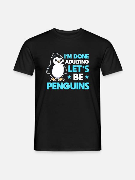 Erwachsene Pinguine - Männer T-Shirt - Schwarz