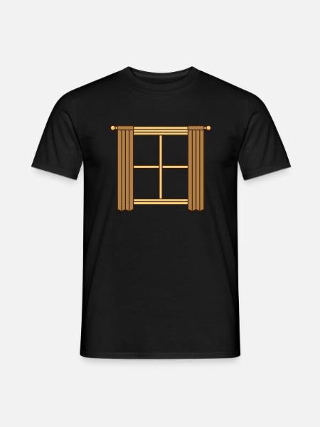 Wooden Window Curtain Design - Men's T-Shirt - black