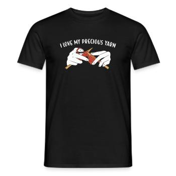 J’adore mon précieux tricot de fil - T-shirt homme - noir - Devant - AI Model Male 178 light (178cm)