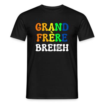 GRAND FRERE BREIZH DRAPEAU BRETAGNE - T-shirt homme - noir - Devant - AI Model Male 178 light (178cm)