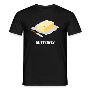 Drôle de papillon Pun Butter Fly - T-shirt homme - noir - Devant - AI Model Male 178 light (178cm)