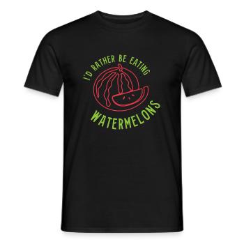 Manger des Pastèques Fruits d'été - T-shirt homme - noir - Devant - AI Model Male 178 light (178cm)