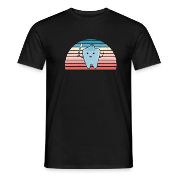 Hygiéniste Retro Sunset Assistant dentaire - T-shirt homme - noir - Devant - AI Model Male 178 light (178cm)
