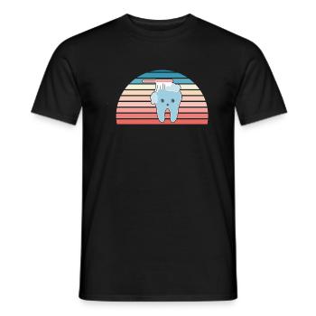 Hygienist Retro Sunset Dental Assistant - Männer T-Shirt - Schwarz - Vorne - AI Model Male 178 light (178cm)