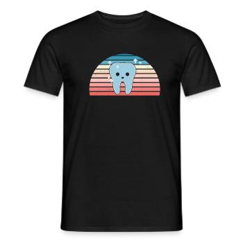 Hygienist Retro Sunset Dental Assistant - Männer T-Shirt - Schwarz - Vorne - AI Model Male 178 light (178cm)