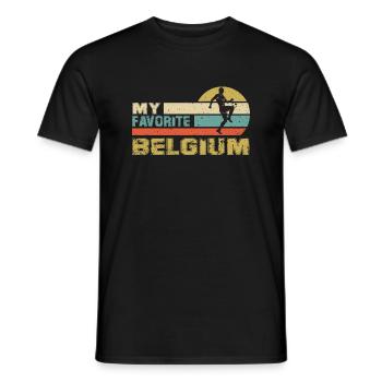 Belgium Soccer Football 2022 WM - T-shirt homme - noir - Devant - AI Model Male 178 light (178cm)