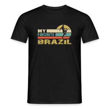 Brazil Soccer Football 2022 WM - T-shirt homme - noir - Devant - AI Model Male 178 light (178cm)