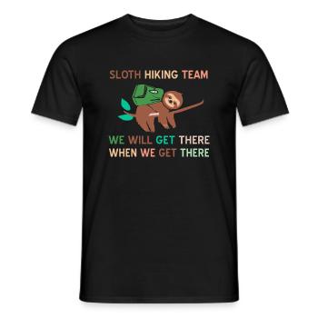 Sloth Hiking Team Funny We Will Get There Tee - T-shirt homme - noir - Devant - AI Model Male 178 light (178cm)