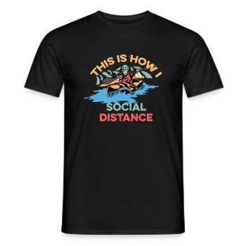 I Social Distance Sports Lover Gift - Men's T-Shirt - black - Front - AI Model Male 178 light (178cm)