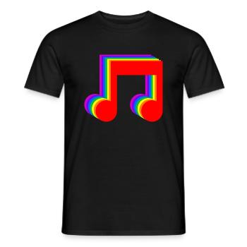 Musical Rainbow Notes - Men's T-Shirt - black - Front - AI Model Male 178 light (178cm)