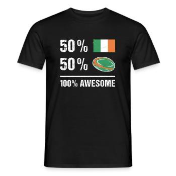 50% Ireland 50% Rugby 100% Awesome Ireland Rugby - Men's T-Shirt - black - Front - AI Model Male 178 light (178cm)