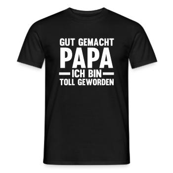 Papa Sohn Tochter - Männer T-Shirt - Schwarz - Vorne - AI Model Male 178 light (178cm)