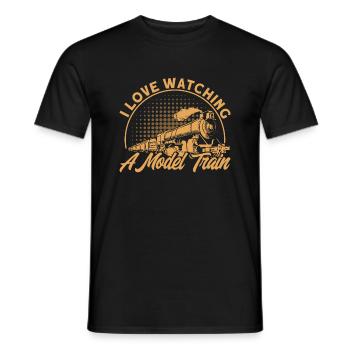 Trains Engine Driver Locomotive Gift - Men's T-Shirt - black - Front - AI Model Male 178 light (178cm)
