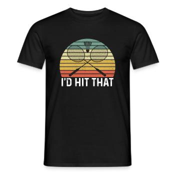 I'd Hit That Badminton Shuttlecock Badminton Playe - Männer T-Shirt - Schwarz - Vorne - AI Model Male 178 light (178cm)
