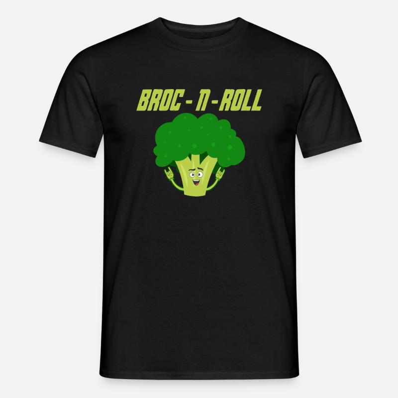 Broc n Roll Vegetable Broccoli - Men's T-Shirt - black