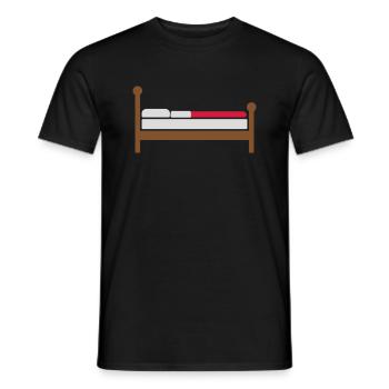 Cozy Bed Clipart Logo - T-shirt homme - noir - Devant - AI Model Male 178 light (178cm)