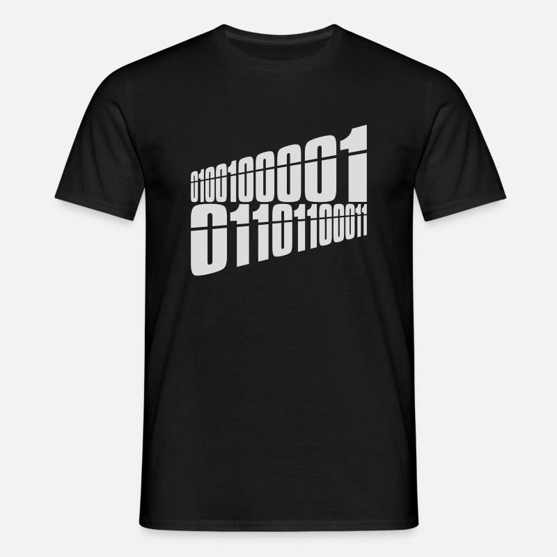Binär Code Programm Sprache - Männer T-Shirt - Schwarz