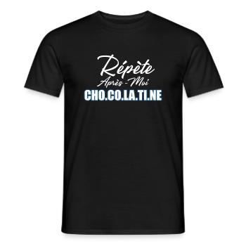 Répète Après Moi Chocolatine - T-shirt homme - noir - Devant - AI Model Male 178 light (178cm)