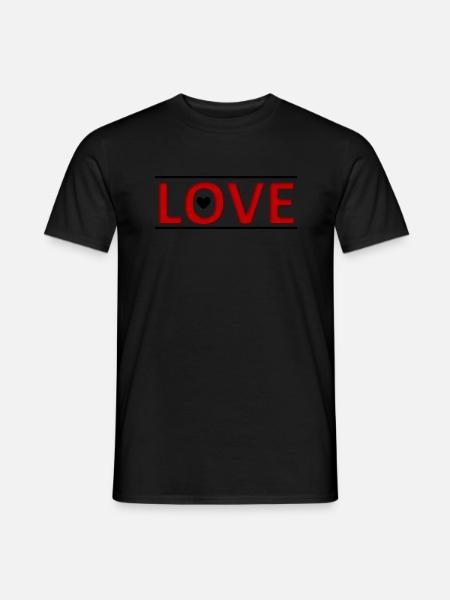 LOVE ~ LIEBE - Männer T-Shirt - Schwarz