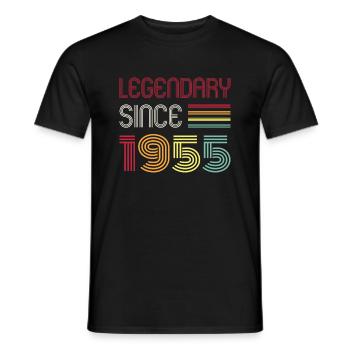 Birthday Legendary Since 1955 - Men's T-Shirt - black - Front - AI Model Male 178 light (178cm)