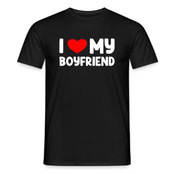 I Love My Boyfriend - Men's T-Shirt - black - Front - AI Model Male 178 light (178cm)