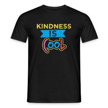KINDNESS IS COOL - Men's T-Shirt - black - Front - AI Model Male 178 light (178cm)