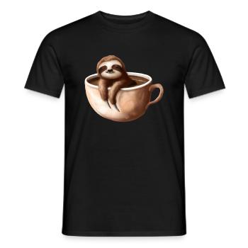 Slothee - Men's T-Shirt - black - Front - AI Model Male 178 light (178cm)
