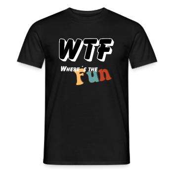 WTF - Où est le plaisir - T-shirt homme - noir - Devant - AI Model Male 178 light (178cm)