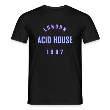 ACID HOUSE LONDON 1987 - Men's T-Shirt - black - Front - AI Model Male 178 light (178cm)
