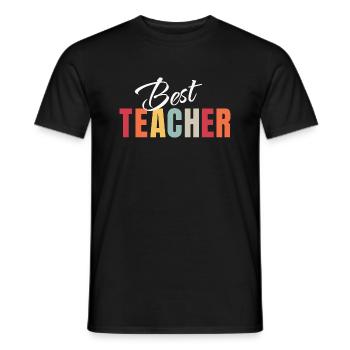 BEST TEACHER - T-shirt homme - noir - Devant - AI Model Male 178 light (178cm)