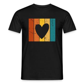 Coeur cadeau Vintage - T-shirt homme - noir - Devant - AI Model Male 178 light (178cm)